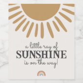 Boho sunshill Babydusche Weinetikett (Einzelnes Label)