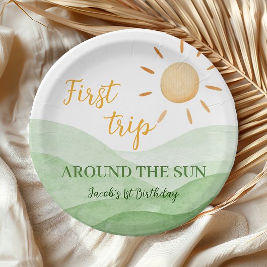 Boho Sunshine 1. Geburtstag Pappteller