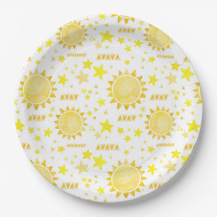 Boho Sunshine 1. Geburtstag Party Paper Tellers -  Pappteller