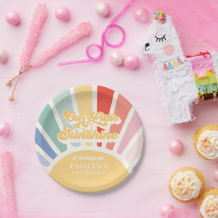 Boho Sunshine 1. Reise um die Sonne Geburtstag Pappteller