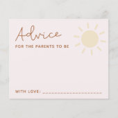 Boho Sunshine Baby Duschberatungskarten (Vorderseite)