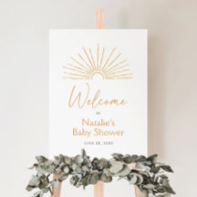 Boho Sunshine Baby Dusche Begrüßungszeichen