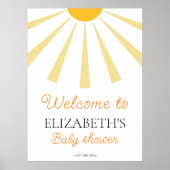 Boho Sunshine Baby Dusche Begrüßungszeichen Poster (Vorne)