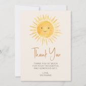 Boho Sunshine Baby Dusche Danke Karte (Vorderseite)