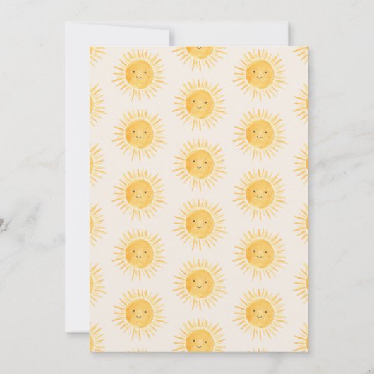 Boho Sunshine Baby Dusche Danke Karte (Rückseite)