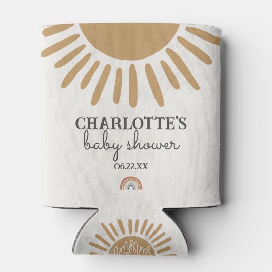 Boho Sunshine Baby Dusche Gefallen Dosenkühler (Rückseite)