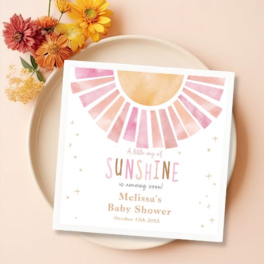 Boho Sunshine Baby Dusche Party Napkins Serviette