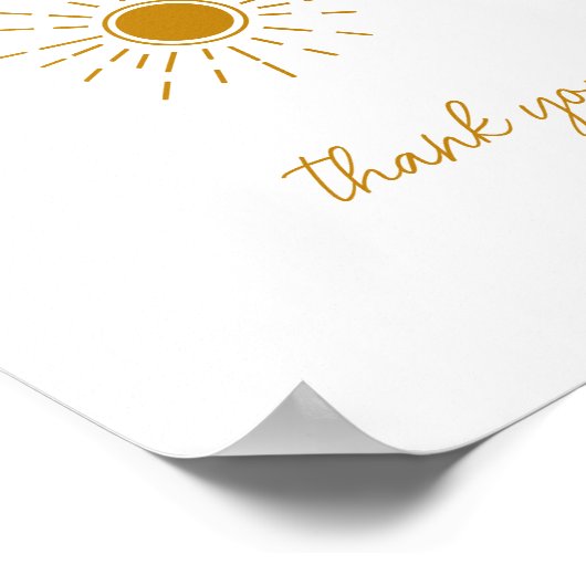 Boho Sunshine Baby Duschkarten und Geschenkschild Poster (Ecke)