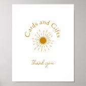 Boho Sunshine Baby Duschkarten und Geschenkschild Poster (Vorne)