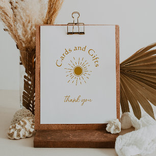 Boho Sunshine Baby Duschkarten und Geschenkschild Poster