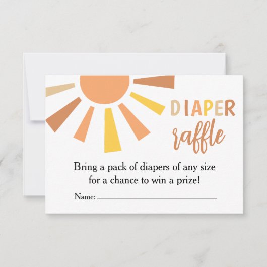 Boho Sunshine Baby Duwer Diaper Tombola Dankeskarte (Vorderseite)