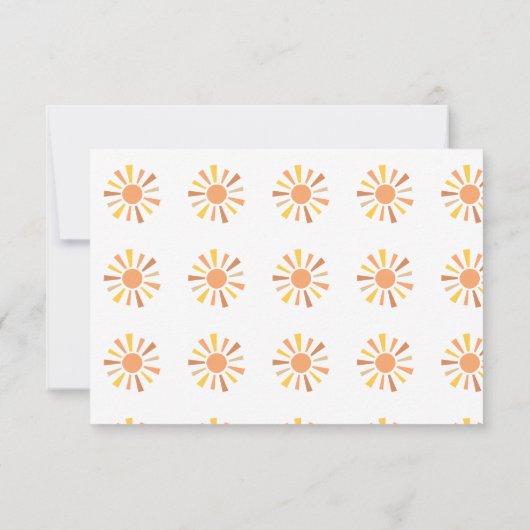 Boho Sunshine Baby Duwer Diaper Tombola Dankeskarte (Rückseite)