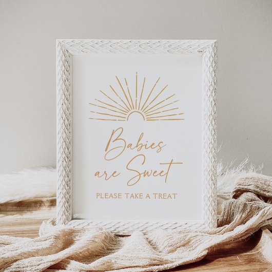 Boho Sunshine Baby Shower Babys sind Sweet Sign Poster