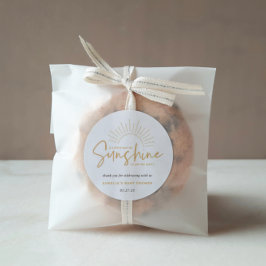 Boho Sunshine Baby Shower Classic Round Sticker