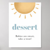 Boho Sunshine Baby Shower Dessert Sign Poster (Vorne)