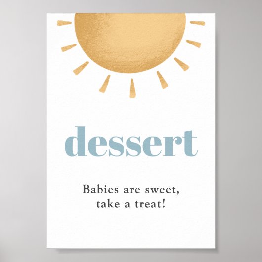 Boho Sunshine Baby Shower Dessert Sign Poster (Vorne)