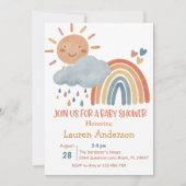 Boho Sunshine Baby Shower Einladung (Vorderseite)