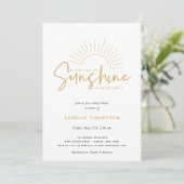 Boho Sunshine Baby Shower Einladung (Stehend Vorderseite)
