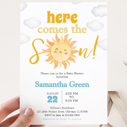 Boho Sunshine Baby Shower Einladung