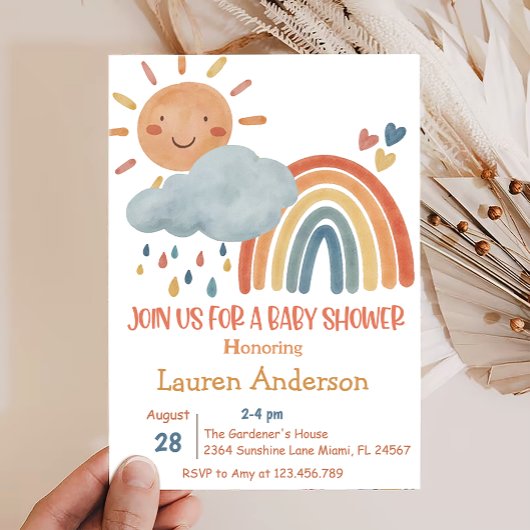 Boho Sunshine Baby Shower Einladung