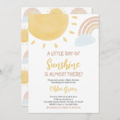 Boho Sunshine Baby Shower Einladung (Vorne/Hinten)