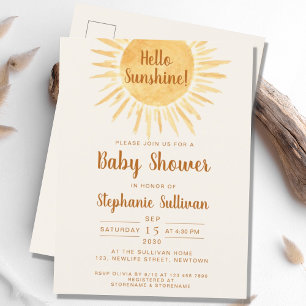 Boho Sunshine Baby Shower Einladungspostkarte