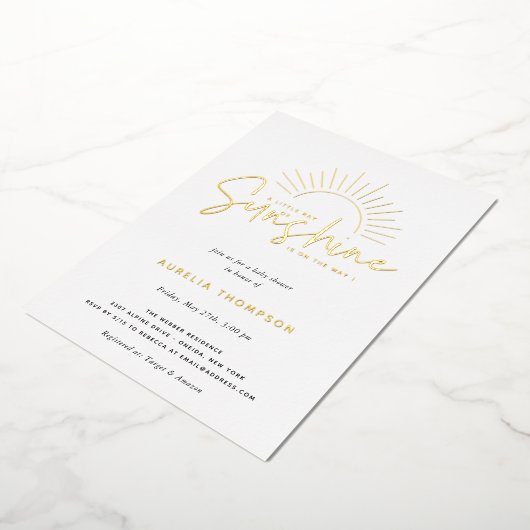 Boho Sunshine Baby Shower Folieneinladung (Gedreht)