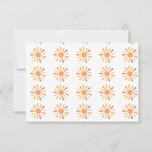 Boho Sunshine Baby Shower Foto Dankeskarte (Rückseite)