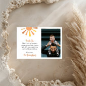 Boho Sunshine Baby Shower Foto Dankeskarte