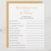 Boho Sunshine Baby Shower Game (Vorne/Hinten)