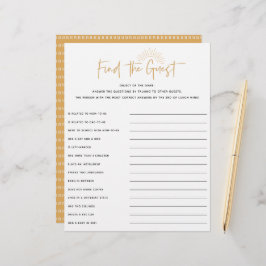 Boho Sunshine Baby Shower Guest Game