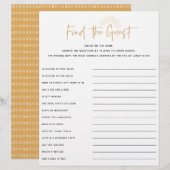 Boho Sunshine Baby Shower Guest Game (Vorne/Hinten)