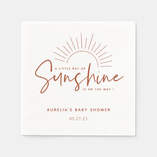 Boho Sunshine Baby Shower Napkins Serviette (Vorderseite)