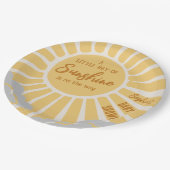 Boho Sunshine Baby Shower Paper Plate Pappteller (Schrägansicht)