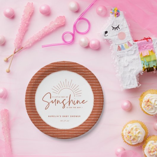 Boho Sunshine Baby Shower Pappteller (Party)