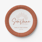 Boho Sunshine Baby Shower Pappteller (Vorderseite)