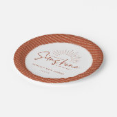 Boho Sunshine Baby Shower Pappteller (Schrägansicht)