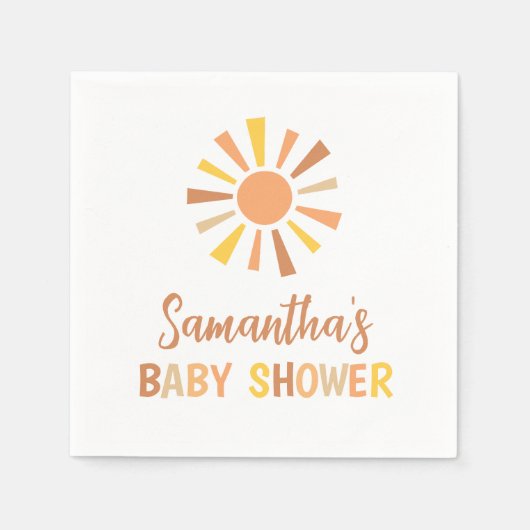 Boho Sunshine Baby Shower Serviette (Vorderseite)