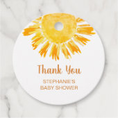 Boho Sunshine Baby Shower Vielen Dank Geschenkanhänger (Vorderseite)