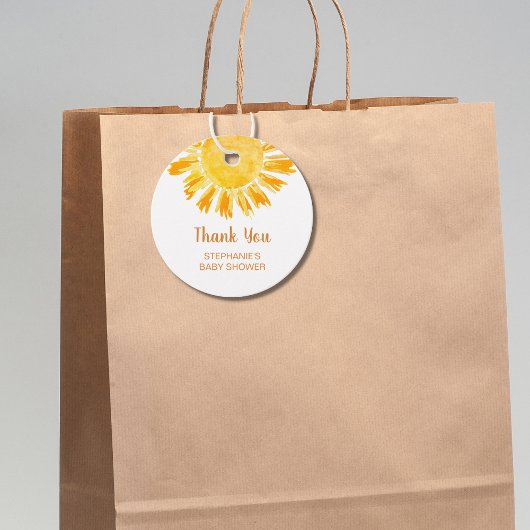 Boho Sunshine Baby Shower Vielen Dank Geschenkanhänger
