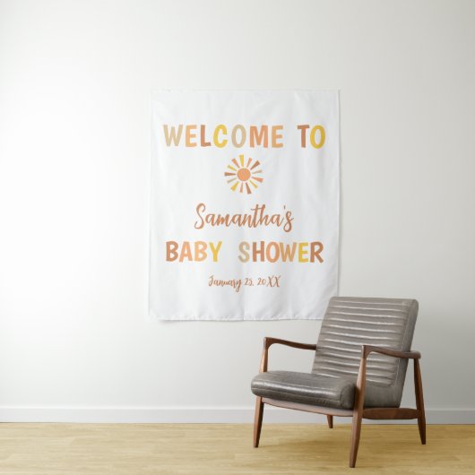 Boho Sunshine Baby Shower Wandteppich (Beispiel)