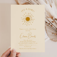 Boho Sunshine | Beige Babydusche Es ist ein Mädche