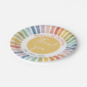 Boho Sunshine Birthday Paper Plates Pappteller (Schrägansicht)