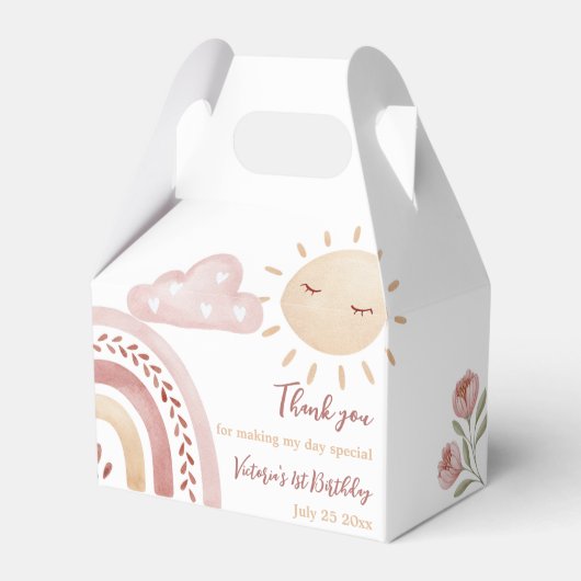 Boho Sunshine Birthday Party Geschenkschachtel (Vorderseite)