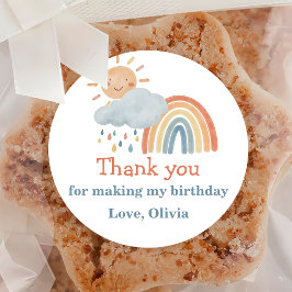 Boho Sunshine Birthday Party Runder Aufkleber