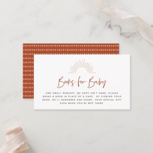 Boho Sunshine Book Request Enclosure Card Platzkarte (Vorderseite/Rückseite Beispiel)