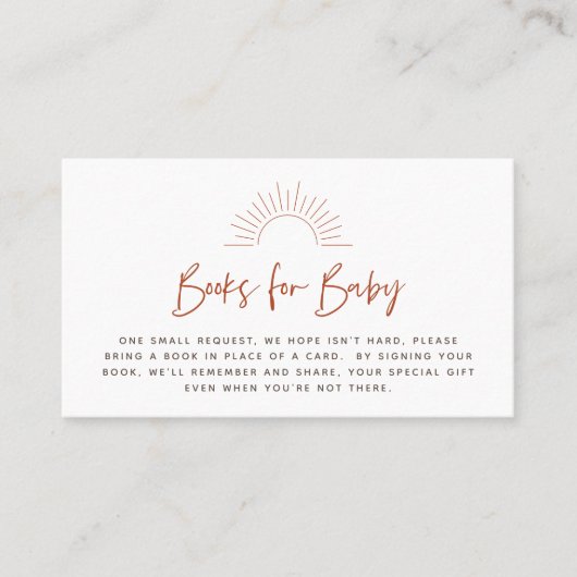 Boho Sunshine Book Request Enclosure Card Platzkarte (Vorderseite)