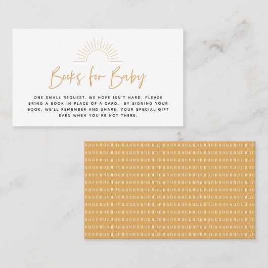 Boho Sunshine Book Request Enclosure Card Platzkarte (Vorne/Hinten)