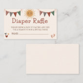 Boho Sunshine Diaper Raffle Baby Dusche Begleitkarte (Vorne/Hinten)