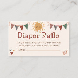 Boho Sunshine Diaper Raffle Baby Dusche Begleitkarte